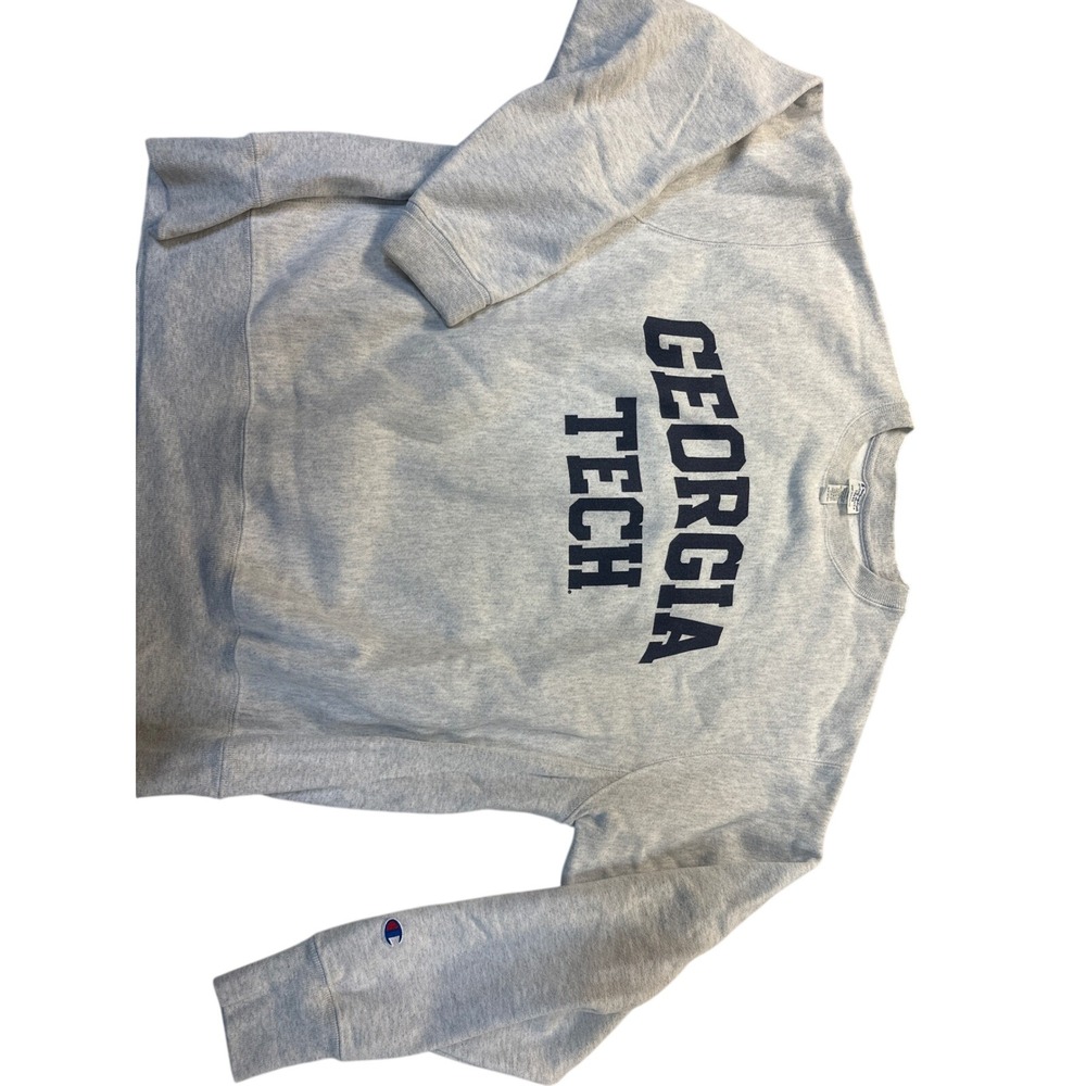 Champion Reverse Weave Georgia Tech Sweatshirt Mens Large Grey CS3050-940